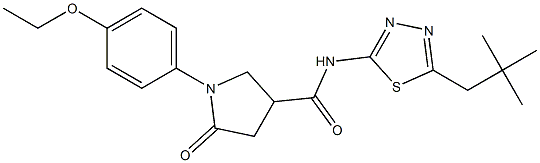 N-[5-(2,2-dimethylpropyl)-1,3,4-thiadiazol-2-yl]-1-(4-ethoxyphenyl)-5-oxopyrrolidine-3-carboxamide Struktur