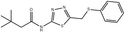 3,3-dimethyl-N-[5-(phenylsulfanylmethyl)-1,3,4-thiadiazol-2-yl]butanamide Struktur