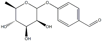 4-ヒドロキシベンズアルデヒド-ラムノシド 化学構造式