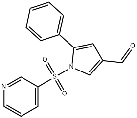5-phenyl-1-(pyridin-3-ylsulfonyl)-1H-pyrrole-3-carbaldehyde Struktur