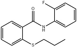 N-(2-fluorophenyl)-2-propylsulfanylbenzamide Struktur