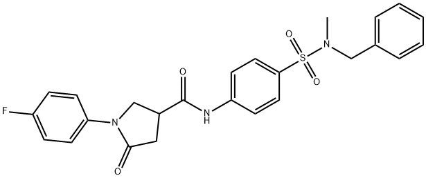 N-[4-[benzyl(methyl)sulfamoyl]phenyl]-1-(4-fluorophenyl)-5-oxopyrrolidine-3-carboxamide Struktur
