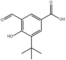 3-叔丁基-4-羟基-5-甲酰基苯甲酸, 882500-52-9, 结构式