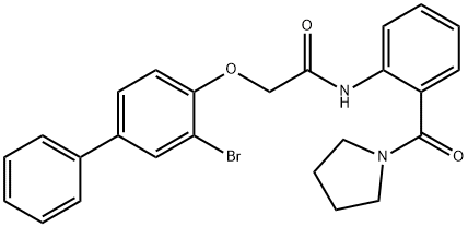 2-[(3-bromo-4-biphenylyl)oxy]-N-[2-(1-pyrrolidinylcarbonyl)phenyl]acetamide Structure