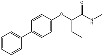 2-(4-biphenylyloxy)-N-methylbutanamide Struktur