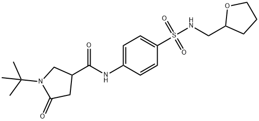 1-tert-butyl-5-oxo-N-[4-(oxolan-2-ylmethylsulfamoyl)phenyl]pyrrolidine-3-carboxamide Struktur