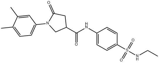 1-(3,4-dimethylphenyl)-N-[4-(ethylsulfamoyl)phenyl]-5-oxopyrrolidine-3-carboxamide Structure