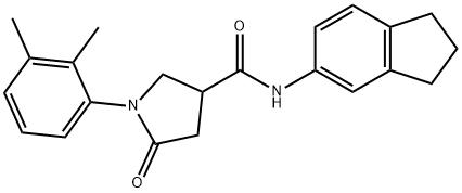 N-(2,3-dihydro-1H-inden-5-yl)-1-(2,3-dimethylphenyl)-5-oxopyrrolidine-3-carboxamide Structure