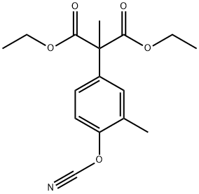 Propanedioic acid, (4-cyanato-3-methylphenyl)methyl-, diethyl ester Struktur