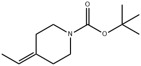 4-亚乙基哌啶-1-羧酸叔丁酯 结构式