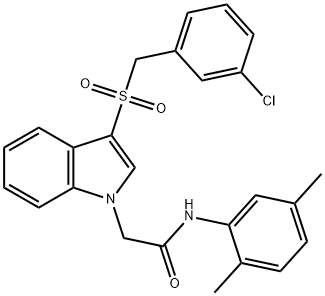 2-[3-[(3-chlorophenyl)methylsulfonyl]indol-1-yl]-N-(2,5-dimethylphenyl)acetamide