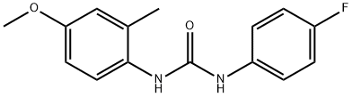 1-(4-fluorophenyl)-3-(4-methoxy-2-methylphenyl)urea Struktur
