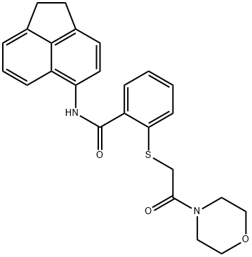 N-(1,2-dihydroacenaphthylen-5-yl)-2-(2-morpholin-4-yl-2-oxoethyl)sulfanylbenzamide Struktur