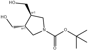 反叔丁基3,4-二(羟甲基)吡咯烷-1-甲酸叔丁酯, 895245-31-5, 结构式
