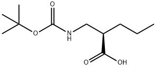 (R)-2-(((叔丁氧基羰基)氨基)甲基)戊酸 结构式