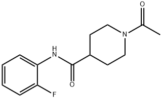 1-acetyl-N-(2-fluorophenyl)piperidine-4-carboxamide Struktur