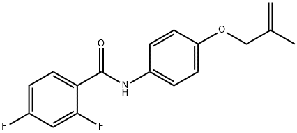 2,4-difluoro-N-{4-[(2-methyl-2-propen-1-yl)oxy]phenyl}benzamide Struktur