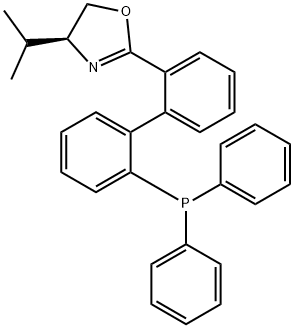 (S)-2-(2'-(diphenylphosphanyl)-[1,1'-biphenyl]-2-yl)-4-isopropyl-4,5-dihydrooxazole 结构式