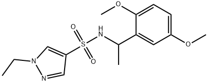 N-[1-(2,5-dimethoxyphenyl)ethyl]-1-ethylpyrazole-4-sulfonamide Struktur