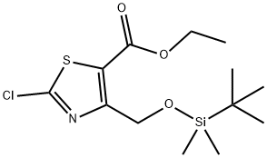 ethyl 4-(((tert-butyldimethylsilyl)oxy)methyl)-2-chlorothiazole-5-carboxylate Struktur