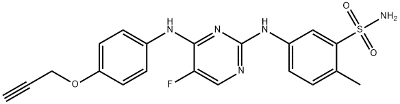 Benzenesulfonamide,5-[[5-fluoro-4--[[4-(2-propyn-1-yloxy)phenyl]amino]-2-pyrimidinyl]amino]-2-methyl-|916741-98-5
