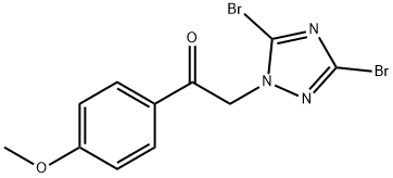 2-(3,5-dibromo-1H-1,2,4-triazol-1-yl)-1-(4-methoxyphenyl)ethan-1-one Struktur