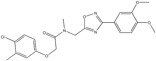 2-(4-chloro-3-methylphenoxy)-N-[[3-(3,4-dimethoxyphenyl)-1,2,4-oxadiazol-5-yl]methyl]-N-methylacetamide Structure