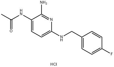N-(2-amino-6-((4-fluorobenzyl)amino)pyridin-3-yl)acetamide hydrochloride Structure