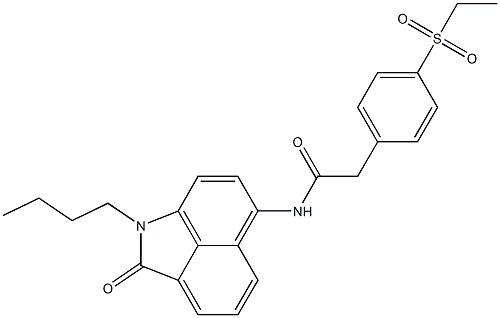 N-(1-butyl-2-oxobenzo[cd]indol-6-yl)-2-(4-ethylsulfonylphenyl)acetamide Structure