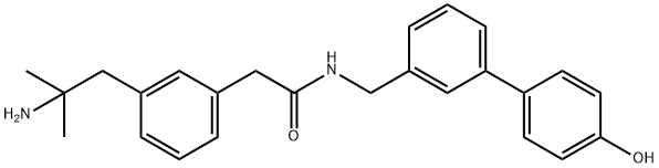 2-(3-(2-amino-2-methylpropyl)phenyl)-N-((4'-hydroxy-[1,1'-biphenyl]-3-yl)methyl)acetamide,921598-21-2,结构式