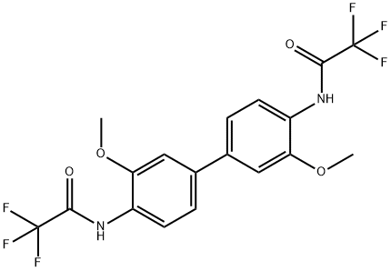 2,2,2-trifluoro-N-[2-methoxy-4-[3-methoxy-4-[(2,2,2-trifluoroacetyl)amino]phenyl]phenyl]acetamide Struktur