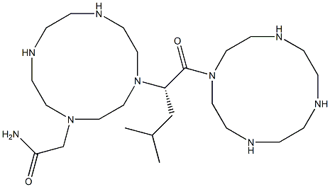 1,4,7,10-Tetraazacyclododecane-1-acetamide,N-[(1S)-3-methyl-1-(1,4,7,10-tetraazacyclododec-1-ylcarbonyl)butyl]- Struktur