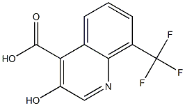 3-ヒドロキシ-8-(トリフルオロメチル)キノリン-4-カルボン酸 化学構造式