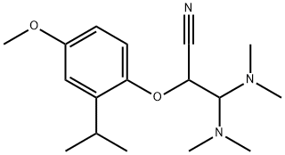 3,3-bis(dimethylamino)-2-(2-isopropyl-4-methoxyphenoxy)propanenitrile Structure
