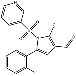 2-chloro-5-(2-fluorophenyl)-1-(pyridin-3-ylsulfonyl)-1H-pyrrole-3-carbaldehyde Structure