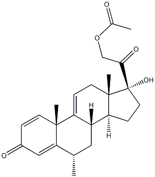 Pregna-1,4,9(11)-triene-3,20-dione,21-(acetyloxy)-17-hydroxy-6-methyl-, (6a)-