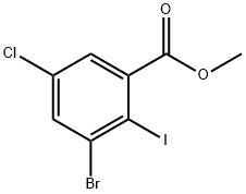 3-溴-5-氯-2-碘苯甲酸甲酯, 933585-60-5, 结构式