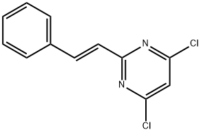 Pyrimidine, 4,6-dichloro-2-[(1E)-2-phenylethenyl]- 化学構造式