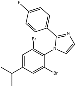 1-(2,6-dibromo-4-isopropylphenyl)-2-(4-fluorophenyl)-1H-imidazole 化学構造式