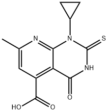 1-环丙基-7-甲基-4-氧代-2-硫代-1,2,3,4-四氢吡啶并[2,3-D]嘧啶-5-羧酸 结构式