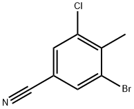 3-Bromo-5-chloro-4-methylbenzonitrile Structure