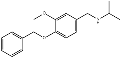 {[4-(ベンジルオキシ)-3-メトキシフェニル]メチル}(プロパン-2-イル)アミン 化学構造式