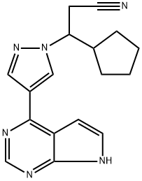 3-(4-(7H-pyrrolo[2,3-d]pyrimidin-4-yl)-1H-pyrazol-1-yl)-3-cyclopentylpropanenitrile Structure