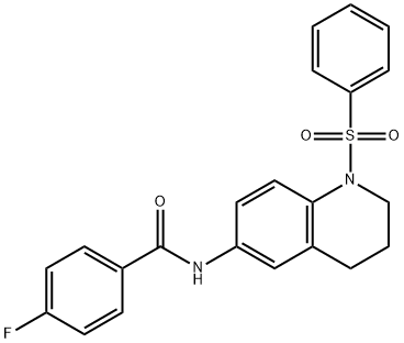 N-[1-(benzenesulfonyl)-3,4-dihydro-2H-quinolin-6-yl]-4-fluorobenzamide Structure