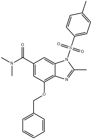 4-(苄氧基)-N,N,2-三甲基-1-甲苯磺酰基-1H-苯并[D]咪唑-6-甲酰胺, 942195-85-9, 结构式