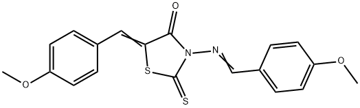 4-Thiazolidinone,5-[(4-methoxyphenyl)methylene]-3-[[(4-methoxyphenyl)methylene]amino]-2-thioxo-,94258-53-4,结构式