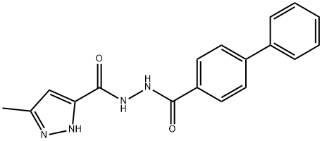 N'-(4-biphenylylcarbonyl)-3-methyl-1H-pyrazole-5-carbohydrazide Structure