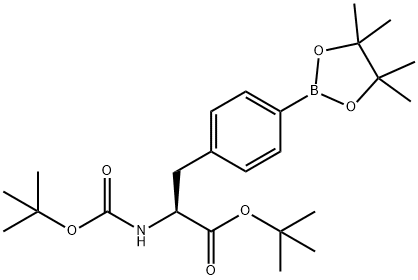 tert-butyl (S)-2-((tert-butoxycarbonyl)amino)-3-(4-(4,4,5,5-tetramethyl-1,3,2-dioxaborolan-2-yl)phenyl)propanoate Structure