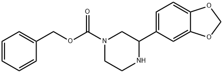 benzyl 3-(2H-1,3-benzodioxol-5-yl)piperazine-1-carboxylate Struktur
