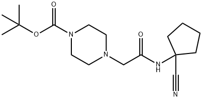 tert-butyl 4-{[(1-cyanocyclopentyl)carbamoyl]methyl}piperazine-1-carboxylate Struktur